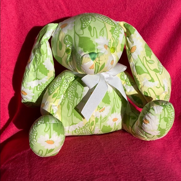 ? Other - Lilly Pulitzer? Green and White Floral Plush Bunny